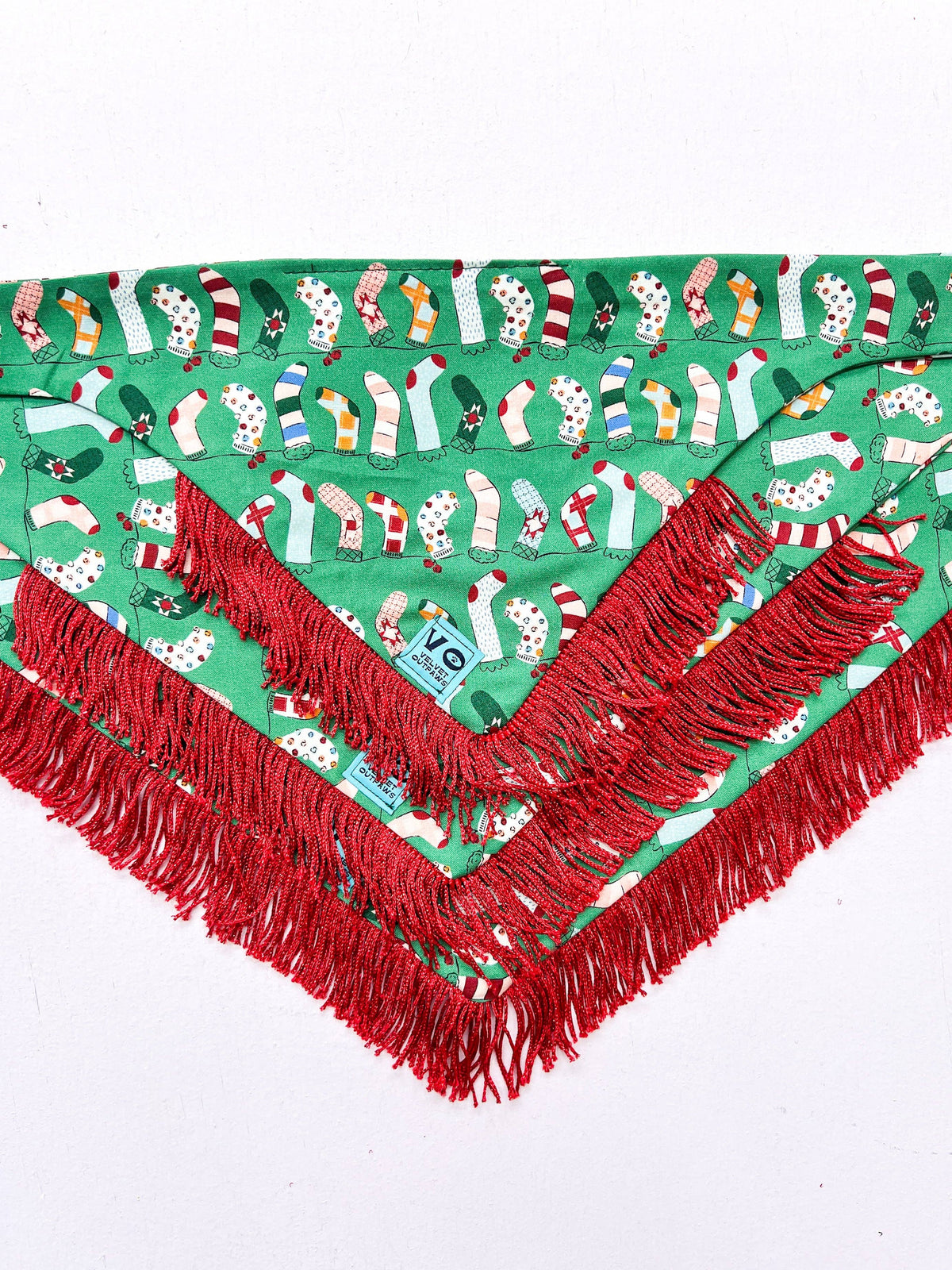 Holiday Stockings Dog Bandana: Large