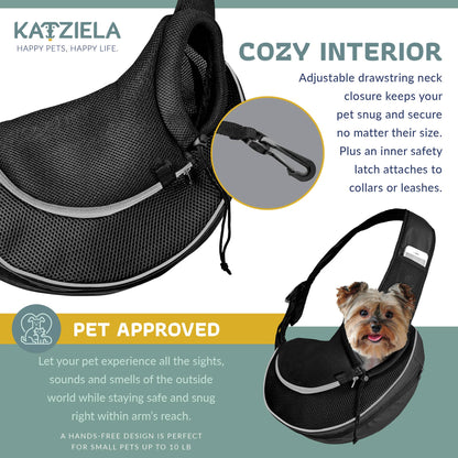 Pet Carrier Expandable Sling For Small Dogs And Cats Black: Gray