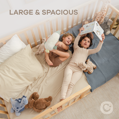 Kids House Gated Floor Bed Twin Size for 5+ by Comfy Cubs: Grey