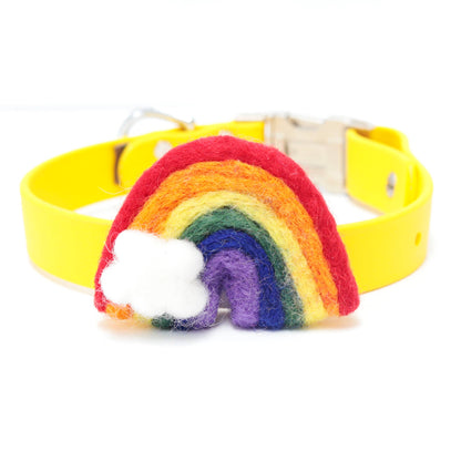 Rainbow Dog Collar Accessory (4 Colors) - Pride: Pastel / Fits 5/8" to 3/4"