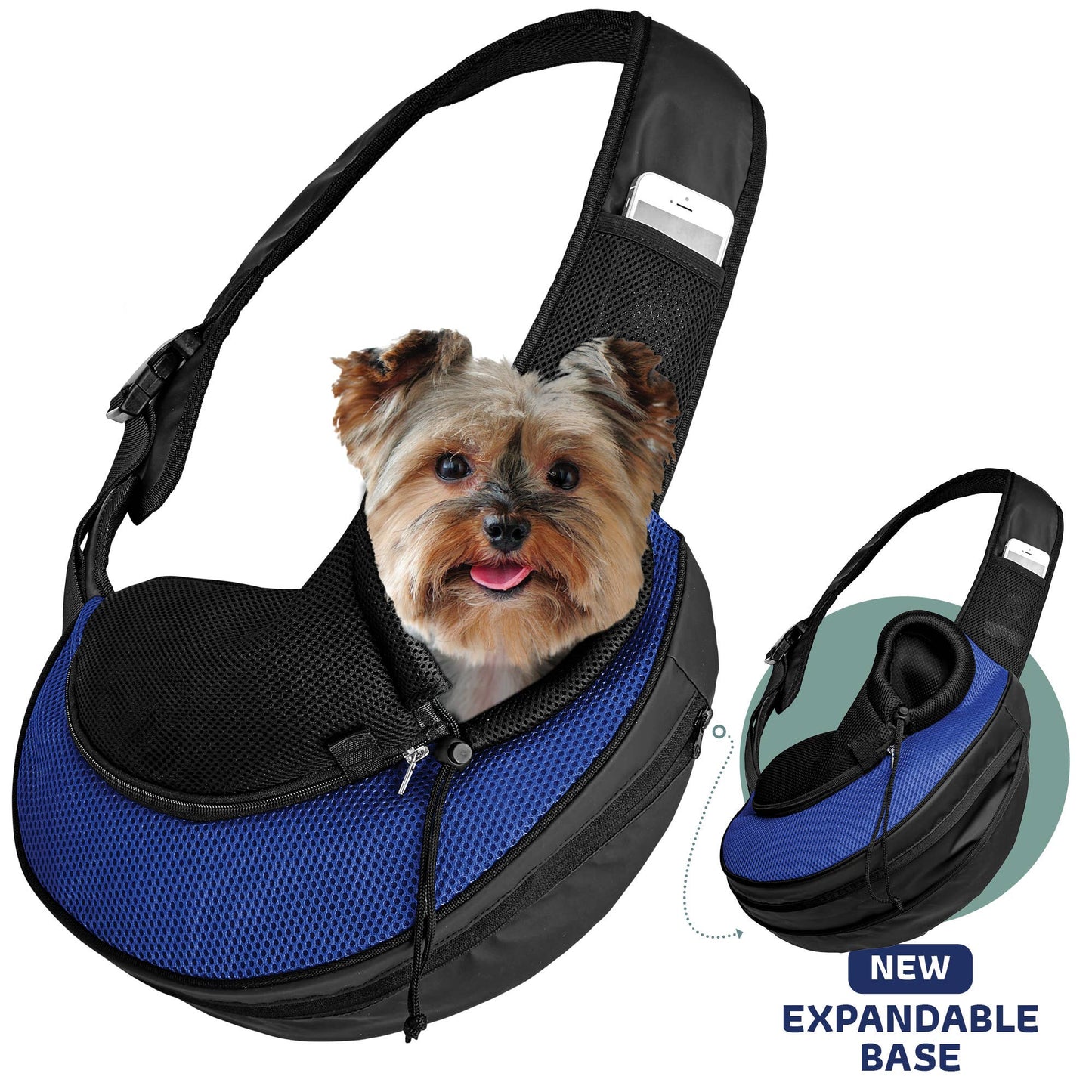 Pet Carrier Expandable Sling For Small Dogs And Cats Black: Gray