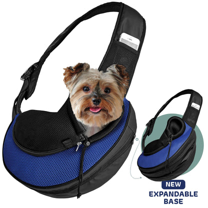 Pet Carrier Expandable Sling For Small Dogs And Cats Black: Gray
