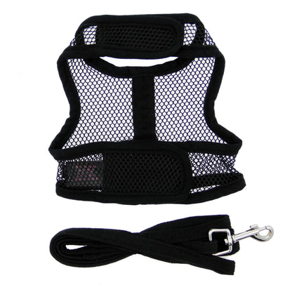 Cool Mesh Dog Harness - Solid Black: Large