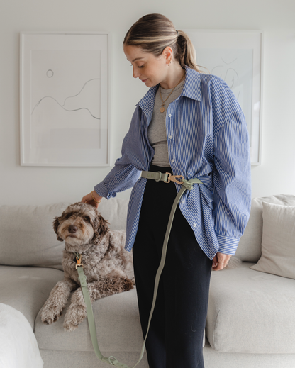 Hands Free Leash in Sage Green: 8 FT