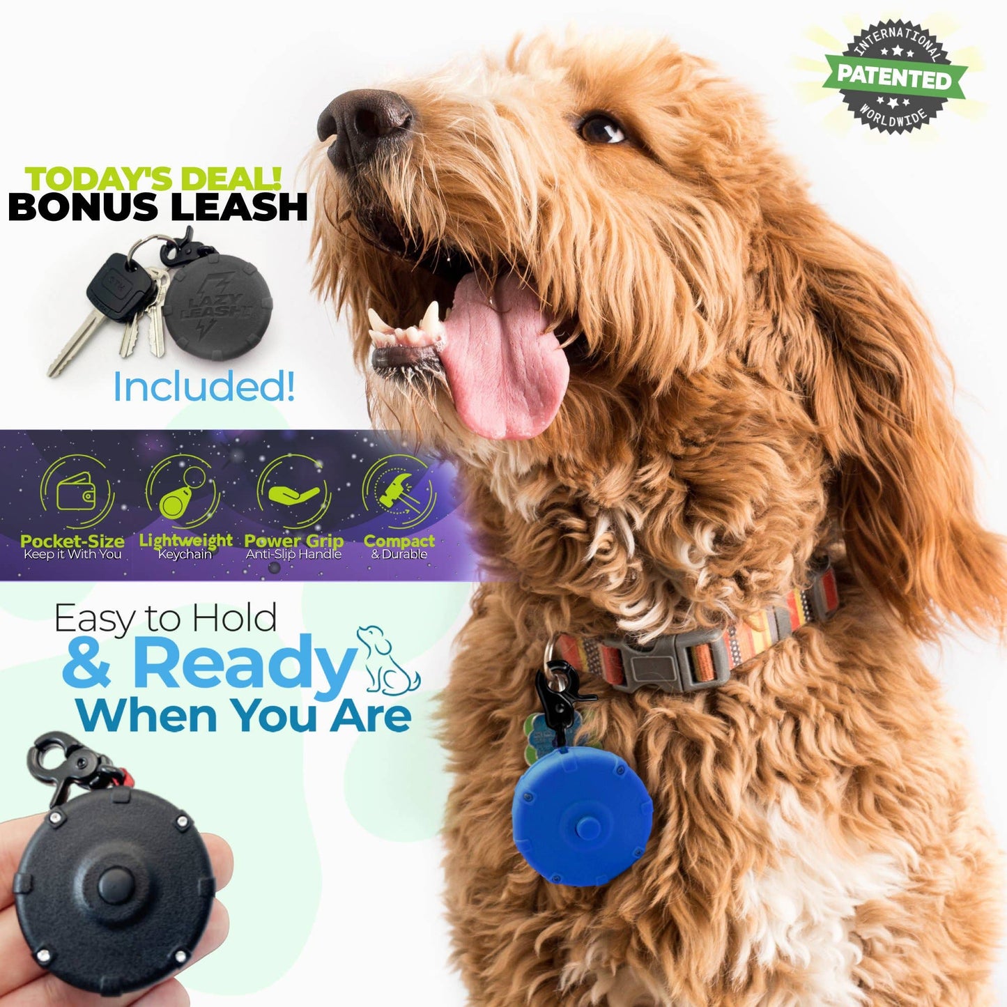 NEW! Lazy Leash! (2pc) Hangers - Pink, Aqua, Gray + Black