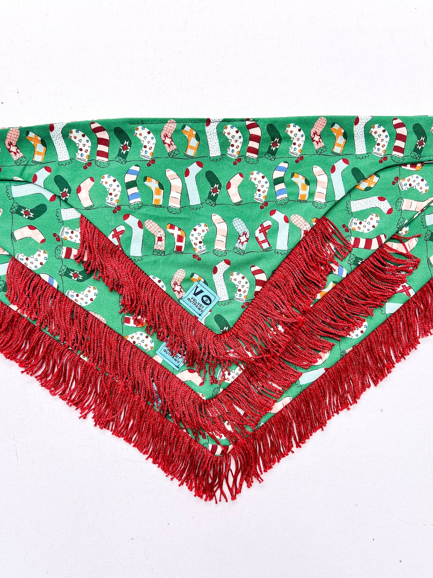Holiday Stockings Dog Bandana: Large