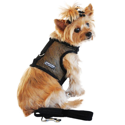 Cool Mesh Dog Harness - Solid Black: Medium