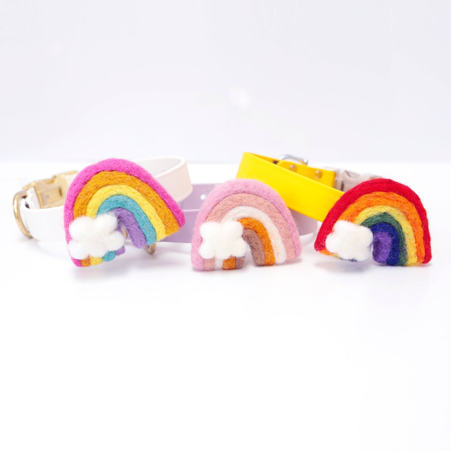 Rainbow Dog Collar Accessory (4 Colors) - Pride: Pastel / Fits 5/8" to 3/4"
