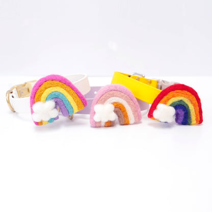 Rainbow Dog Collar Accessory (4 Colors) - Pride: Pastel / Fits 5/8" to 3/4"