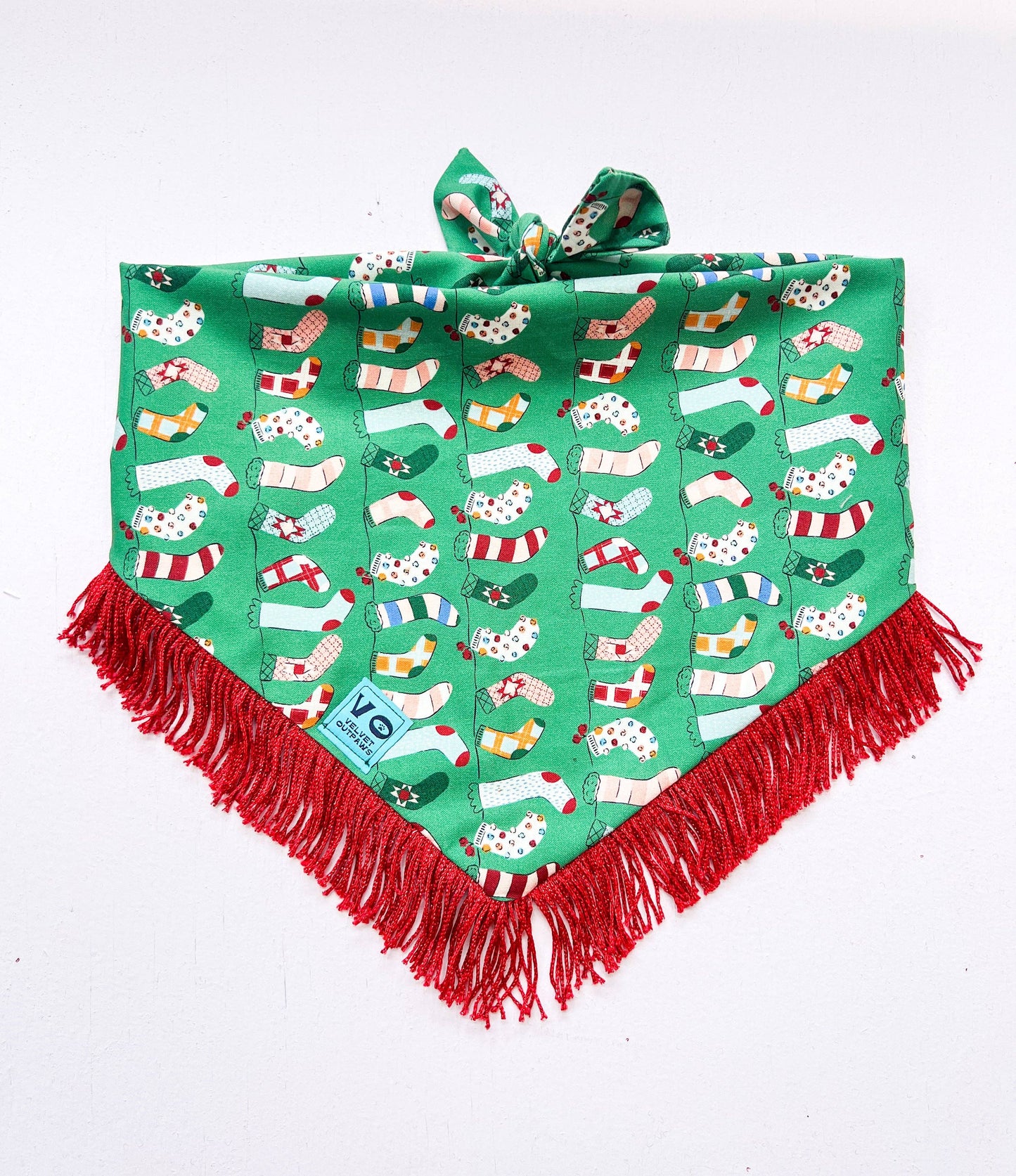 Holiday Stockings Dog Bandana: Large