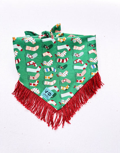 Holiday Stockings Dog Bandana: Large