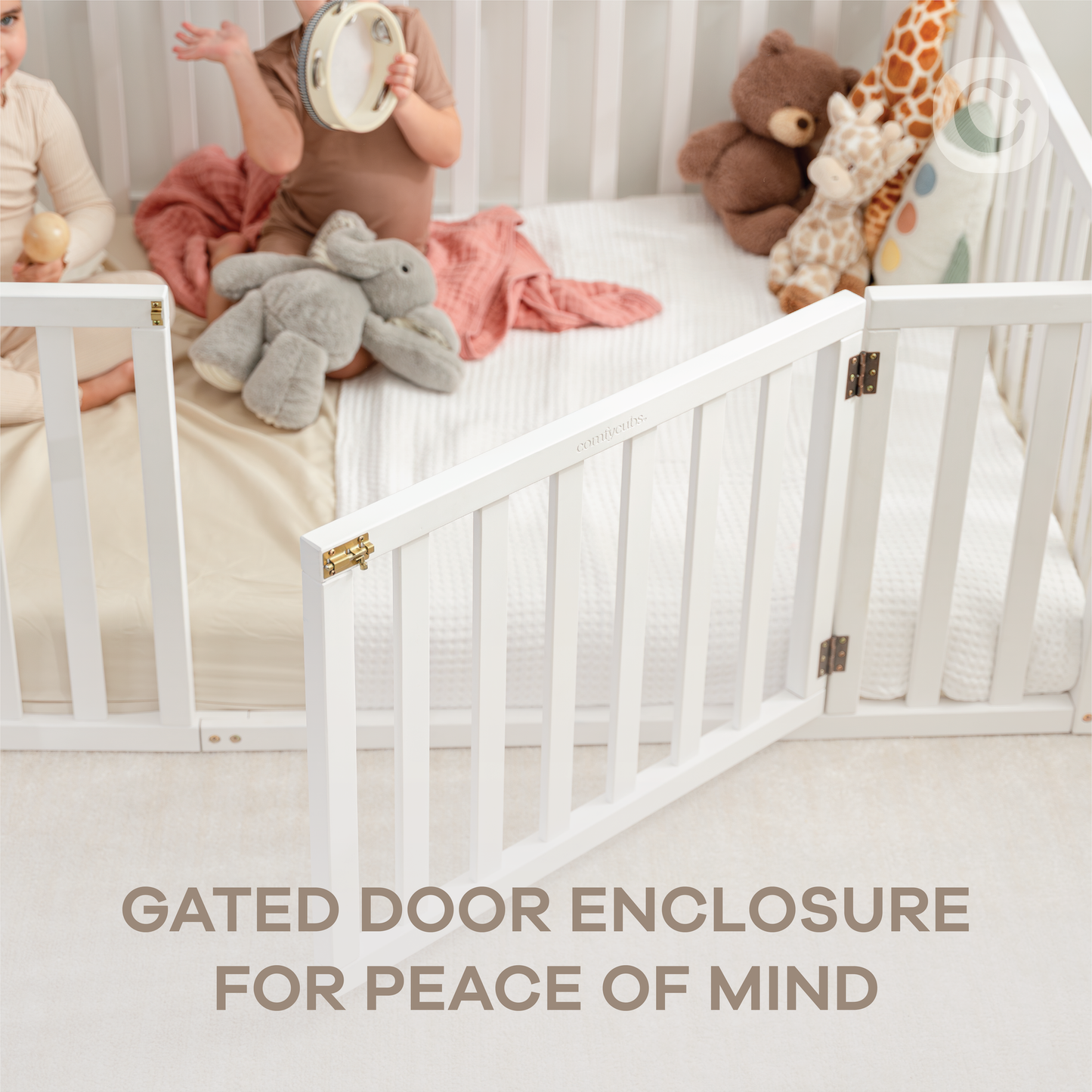 Kids House Gated Floor Bed Twin Size for 5+ by Comfy Cubs: Grey