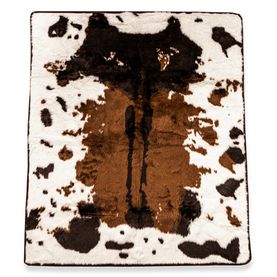 PupProtector™ Waterproof Throw Blanket - Brown Faux Cowhide: Large (80"L x 62"W)