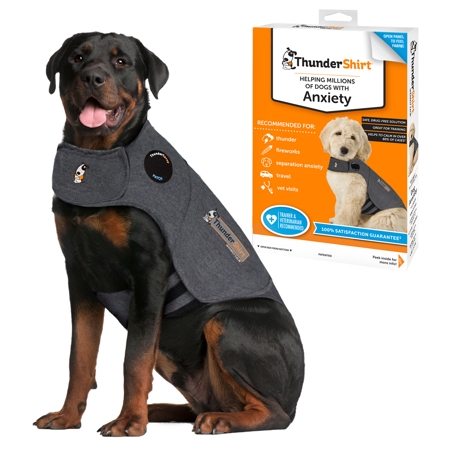 ThunderShirt For Dogs Heather Grey Classic - Dog Anxiety: XLarge