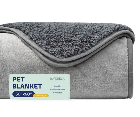 Premium Waterproof Sherpa Soft Throw Blanket's For Dog & Cat: Grey / Large 50x60 / Solid