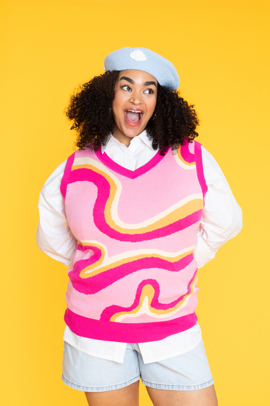 Pink Lemonade Human Sweater Vest: S