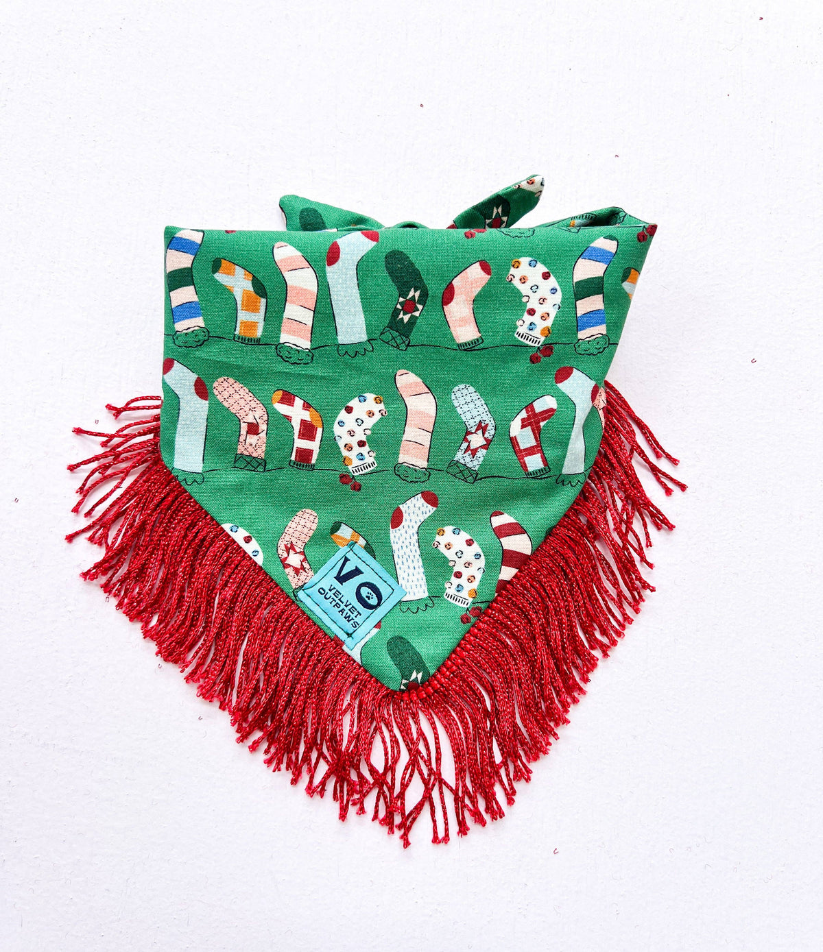 Holiday Stockings Dog Bandana: Medium
