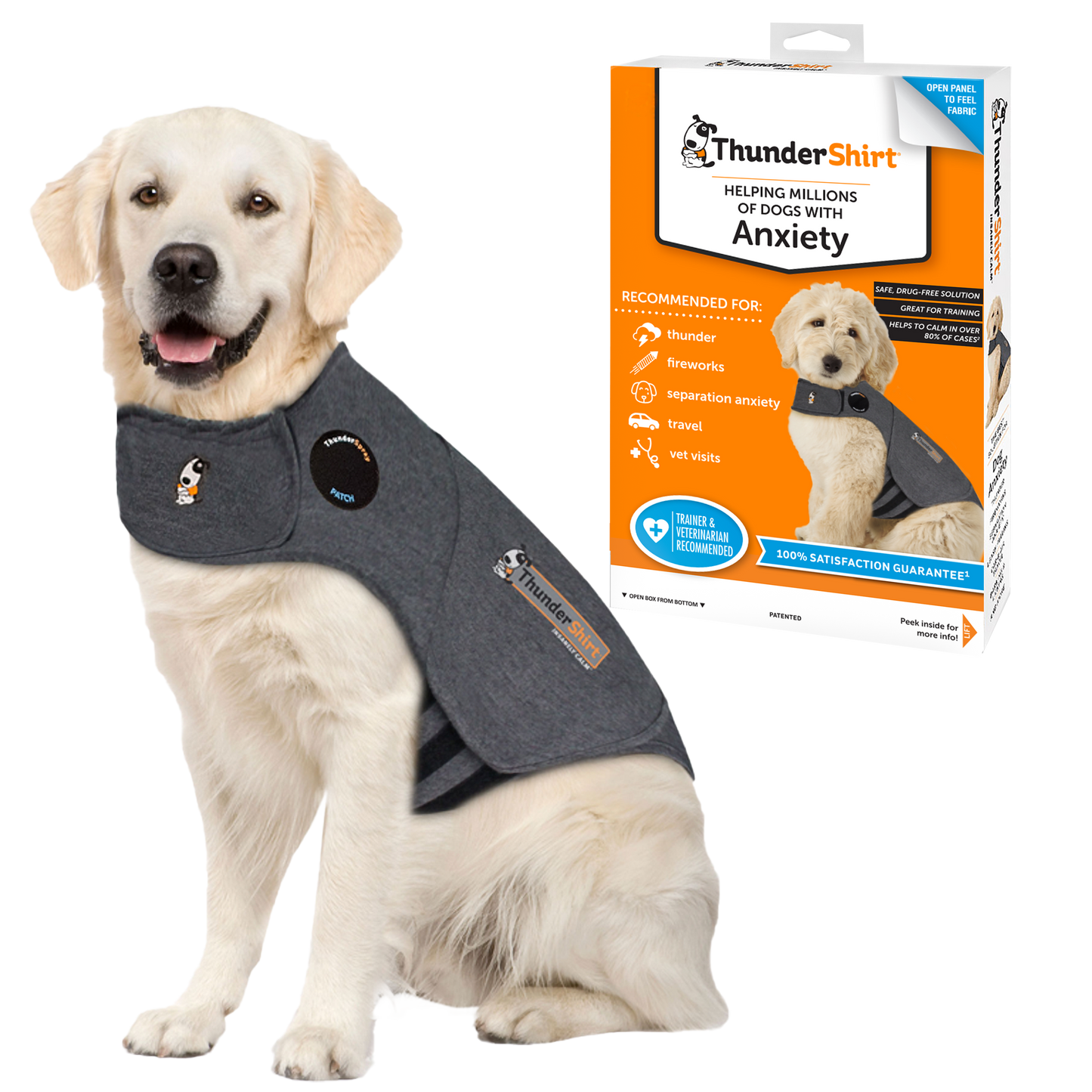 ThunderShirt For Dogs Heather Grey Classic - Dog Anxiety: XLarge