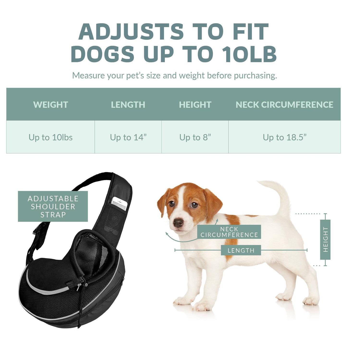 Pet Carrier Expandable Sling For Small Dogs And Cats Black: Gray