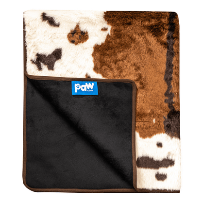 PupProtector™ Waterproof Throw Blanket - Brown Faux Cowhide: Large (80"L x 62"W)