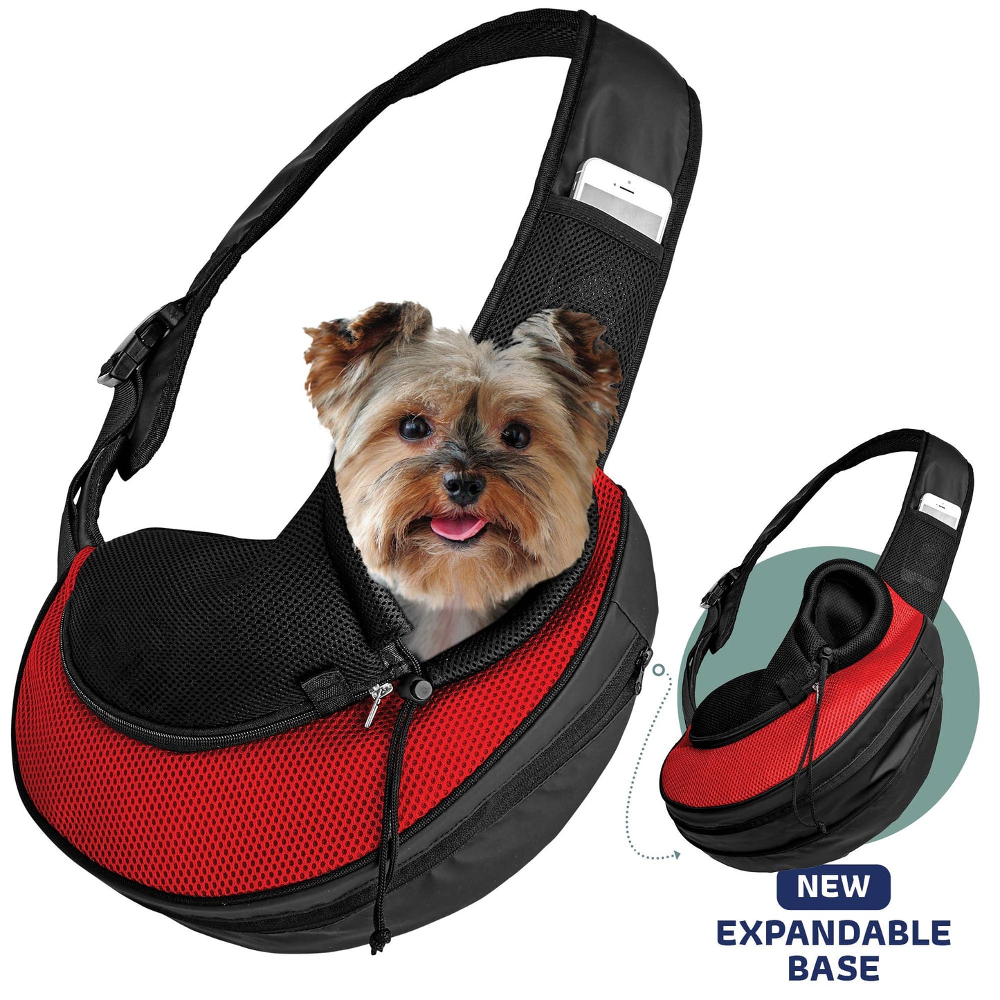 Pet Carrier Expandable Sling For Small Dogs And Cats Black: Gray