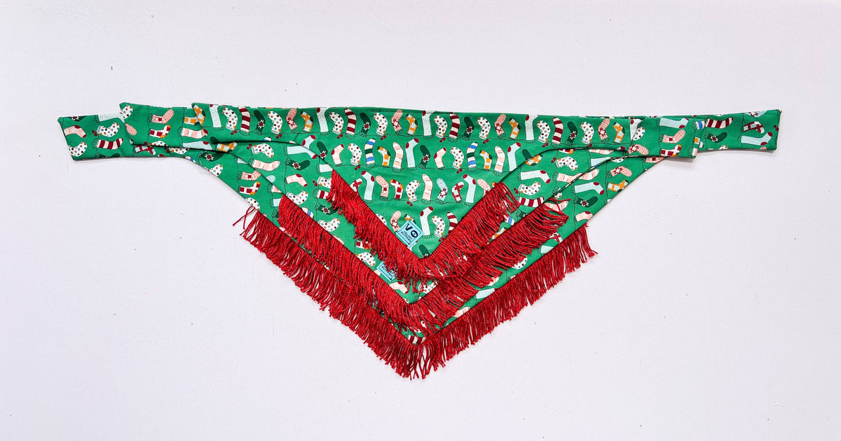 Holiday Stockings Dog Bandana: Large