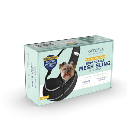 Pet Carrier Expandable Sling For Small Dogs And Cats Black: Gray