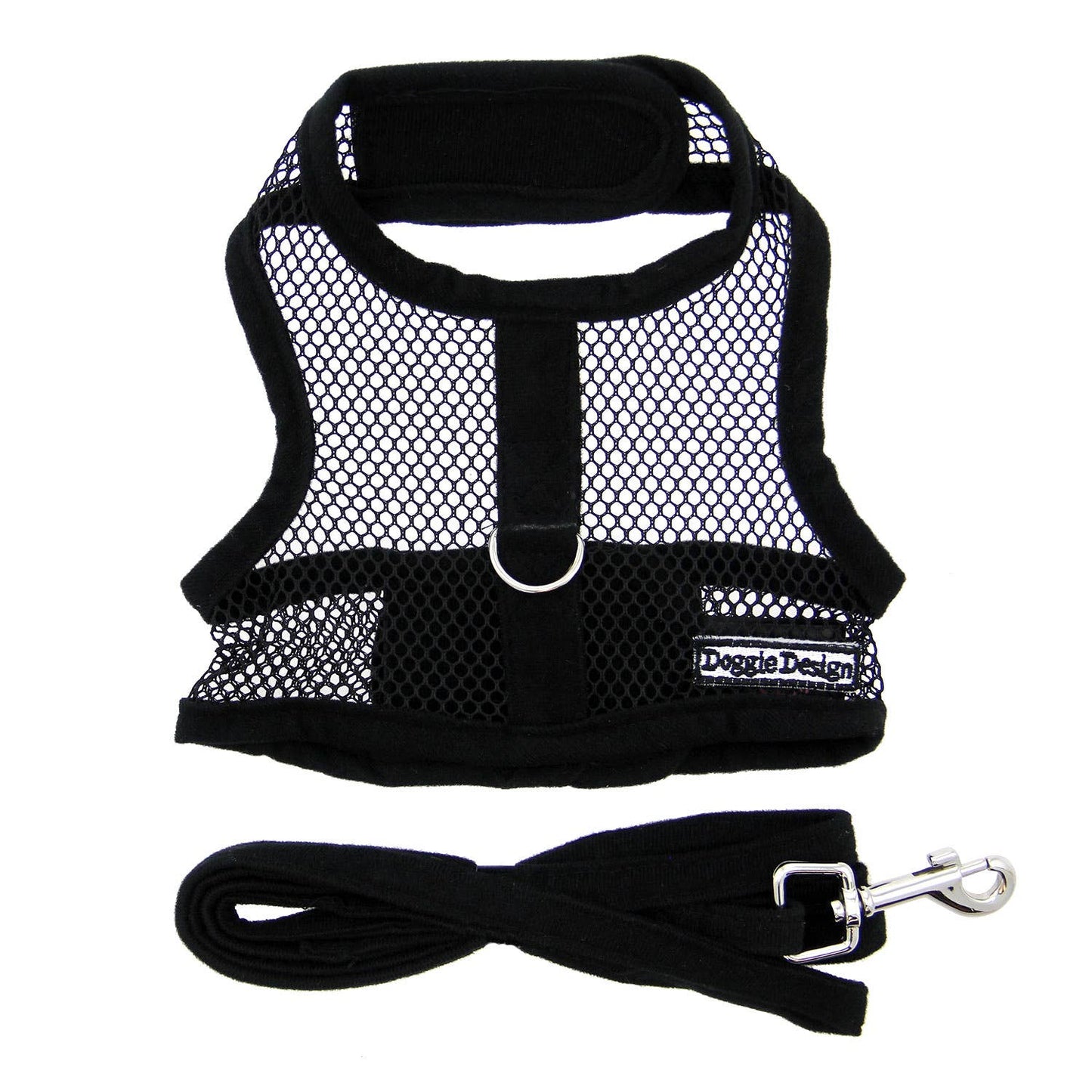 Cool Mesh Dog Harness - Solid Black: Medium