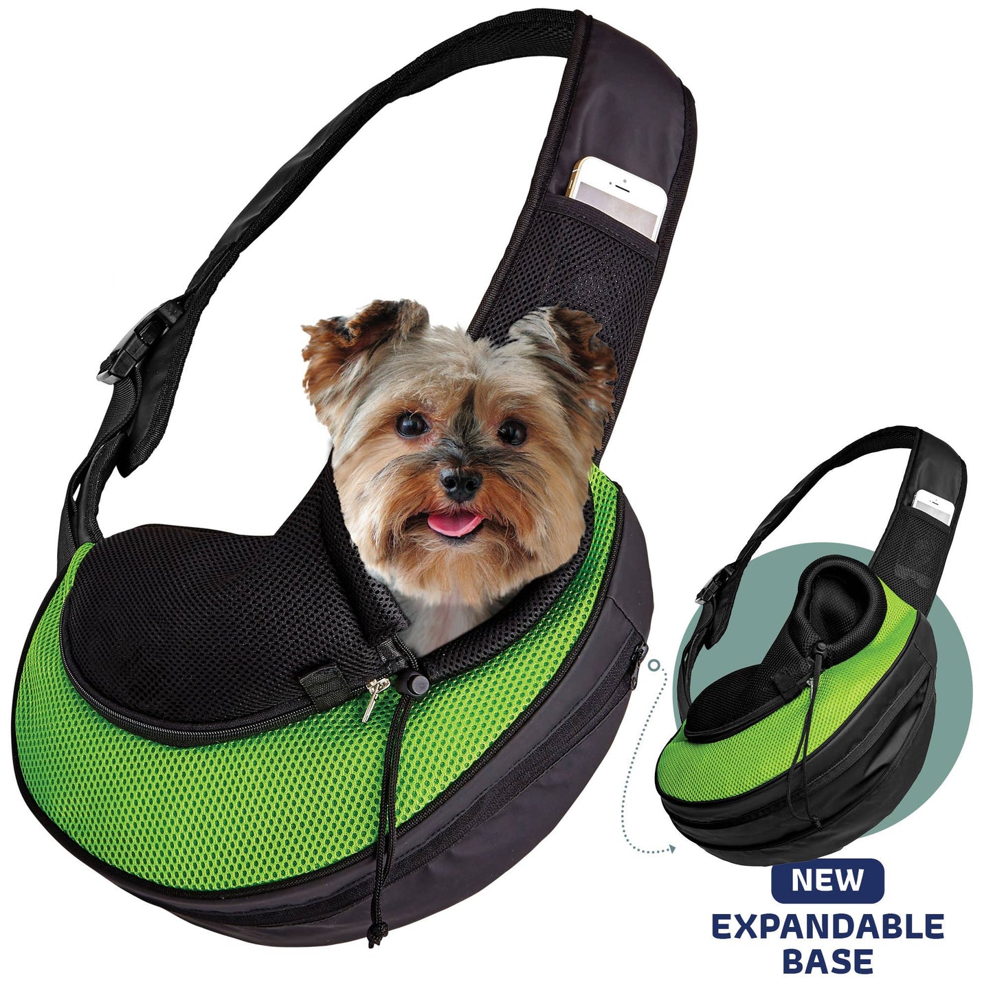 Pet Carrier Expandable Sling For Small Dogs And Cats Black: Gray