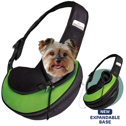 Pet Carrier Expandable Sling For Small Dogs And Cats Black: Gray