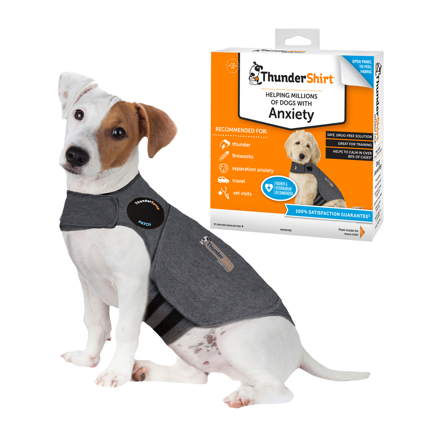 ThunderShirt For Dogs Heather Grey Classic - Dog Anxiety: XLarge
