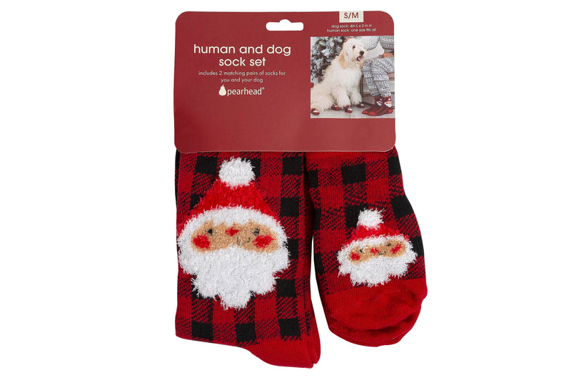 Human and Dog Matching Christmas Sock Set, Santa