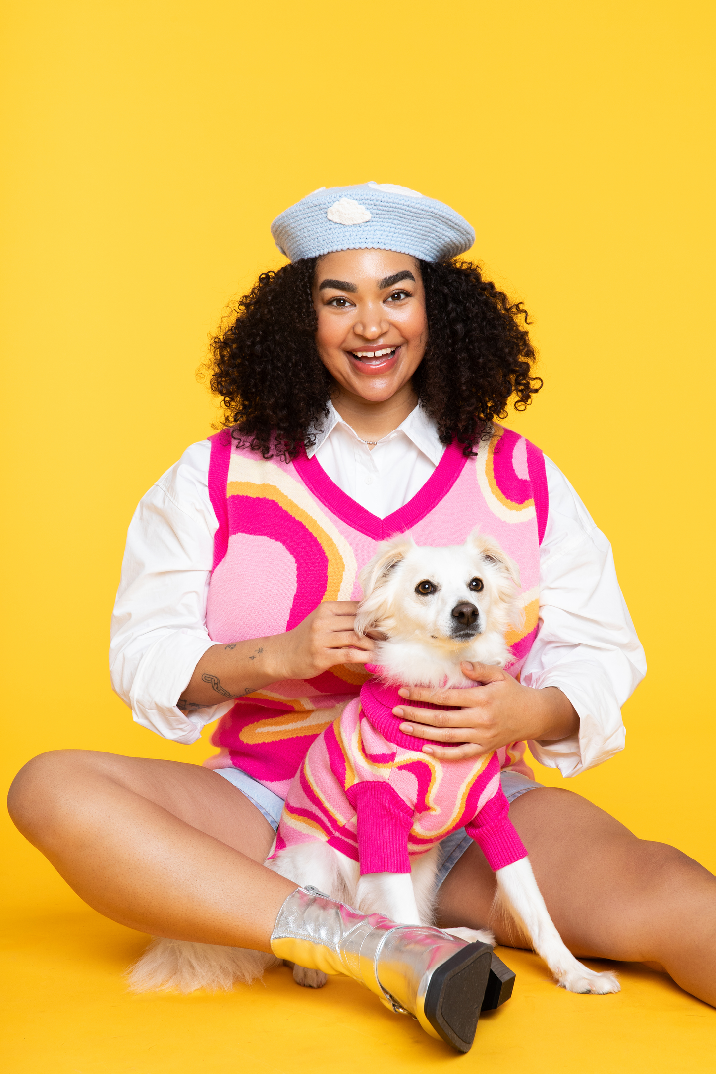 Pink Lemonade Human Sweater Vest: S