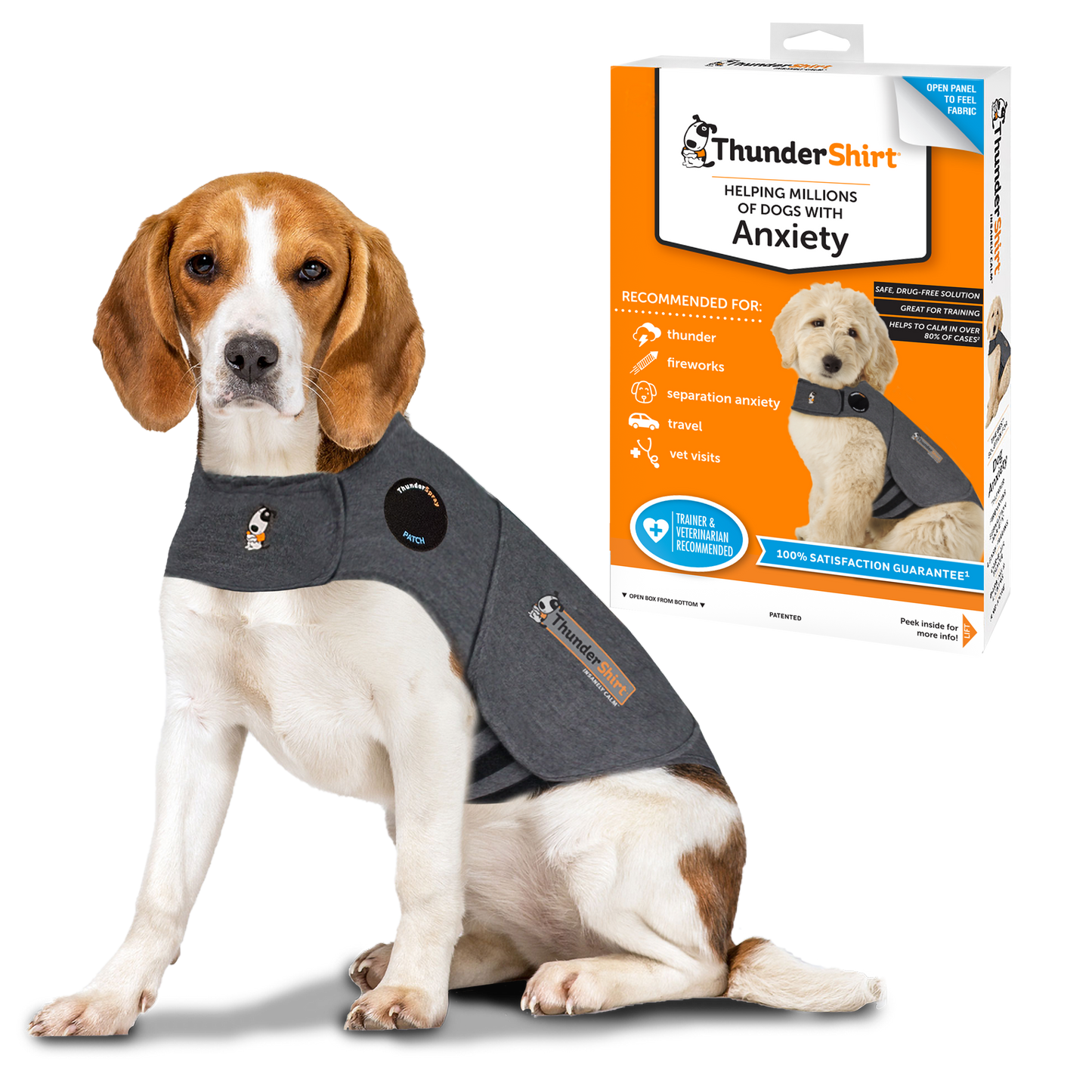 ThunderShirt For Dogs Heather Grey Classic - Dog Anxiety: XLarge