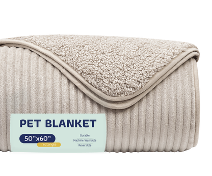 Premium Waterproof Sherpa Soft Throw Blanket's For Dog & Cat: Grey / Large 50x60 / Solid