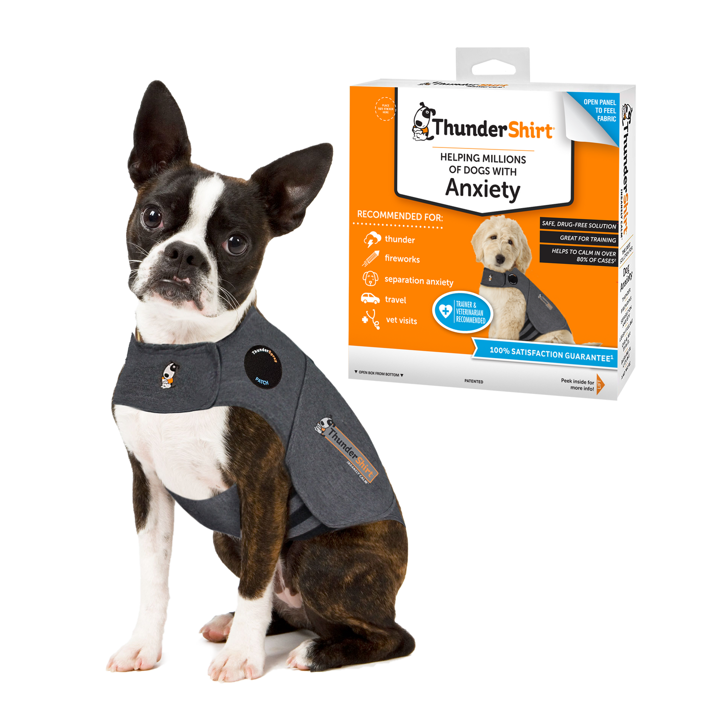 ThunderShirt For Dogs Heather Grey Classic - Dog Anxiety: XLarge