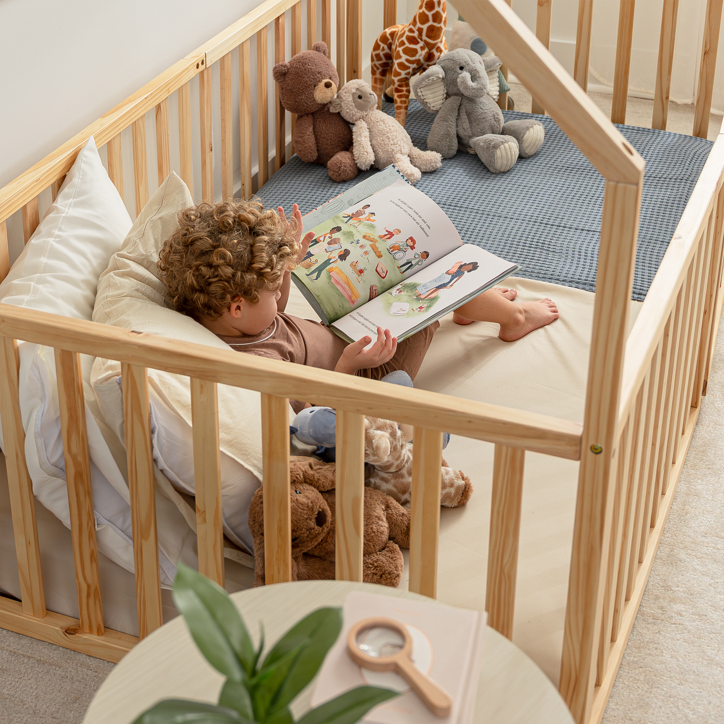Kids House Gated Floor Bed Twin Size for 5+ by Comfy Cubs: Grey