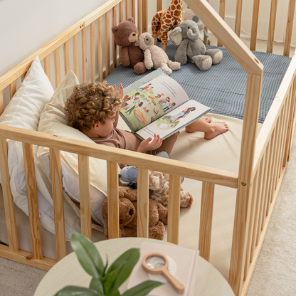 Kids House Gated Floor Bed Twin Size for 5+ by Comfy Cubs: Grey