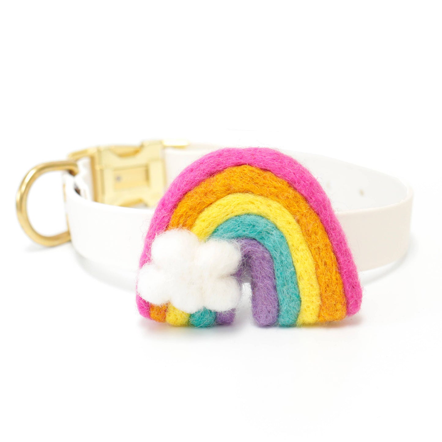 Rainbow Dog Collar Accessory (4 Colors) - Pride: Pastel / Fits 5/8" to 3/4"