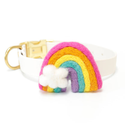 Rainbow Dog Collar Accessory (4 Colors) - Pride: Pastel / Fits 5/8" to 3/4"