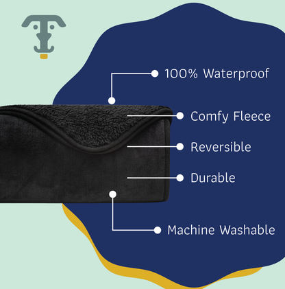 Premium Waterproof Sherpa Soft Throw Blanket's For Dog & Cat: Grey / Large 50x60 / Solid